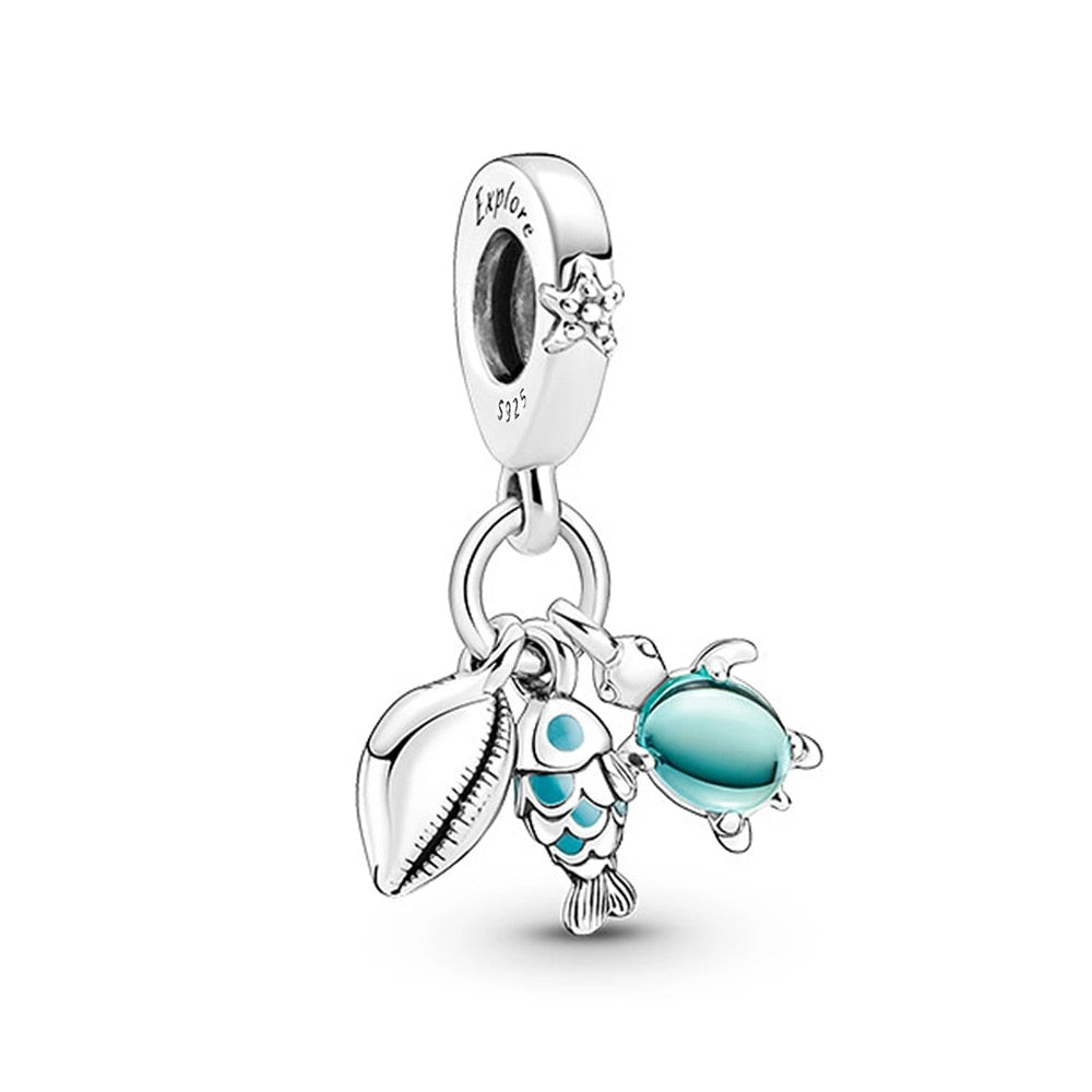 Pendente em prata 925 - Charm My Life Tartaruga Peixe e Concha Ocean